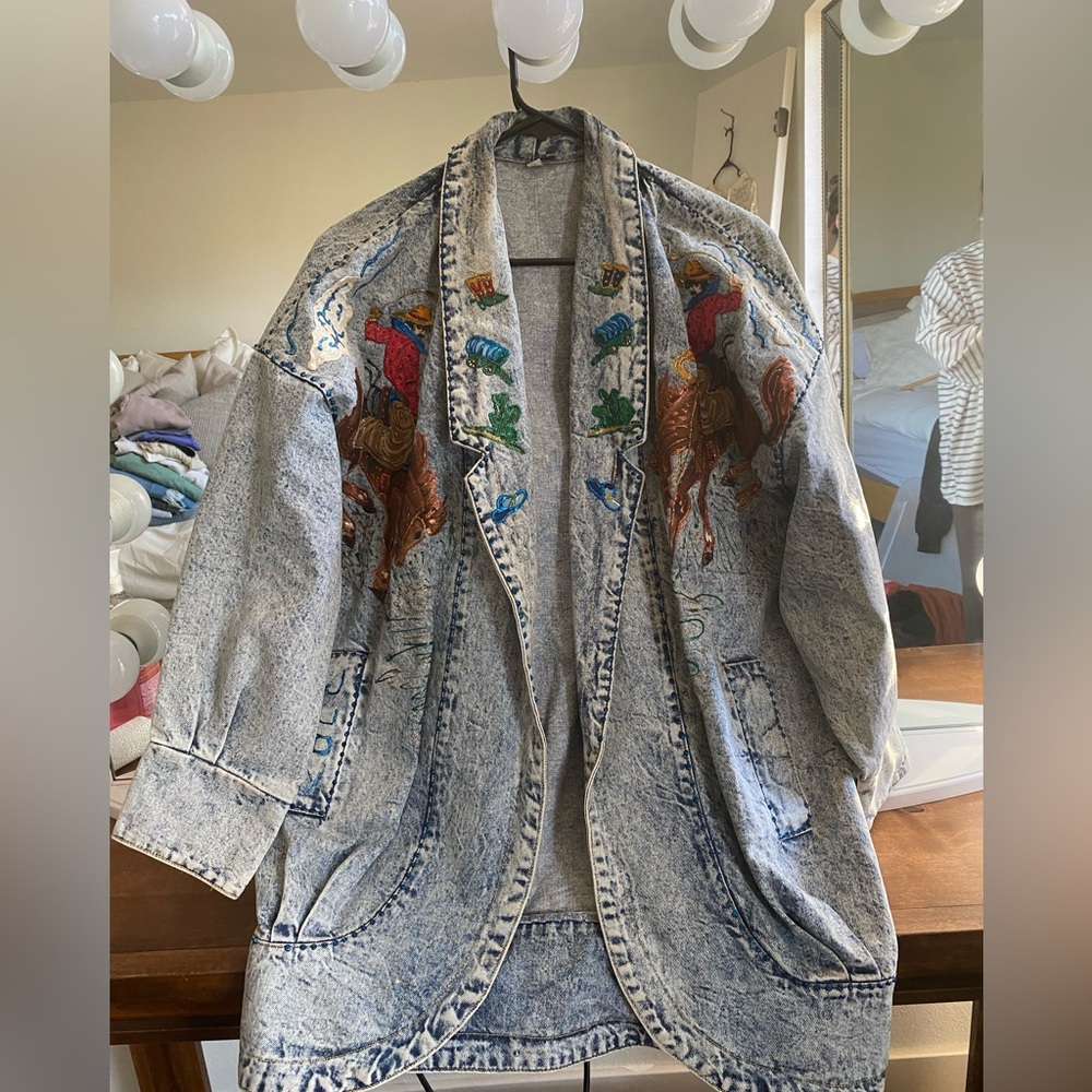 Embroidered Denim Jean Jacket